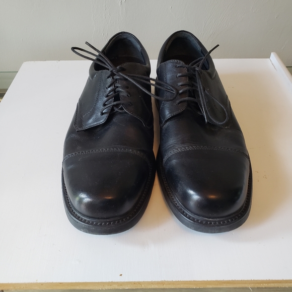 Hunters Bay Black Cap Toe oxford Derby Leather Men's Dress Shoes  Stylish - Picture 5 of 10